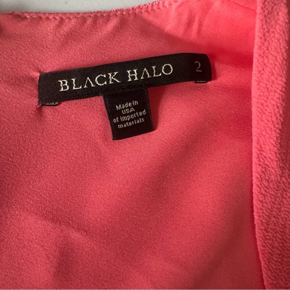Black Halo Bow Front Fit & Flare Dress Pink Size 2 NWOT - Picture 6 of 12